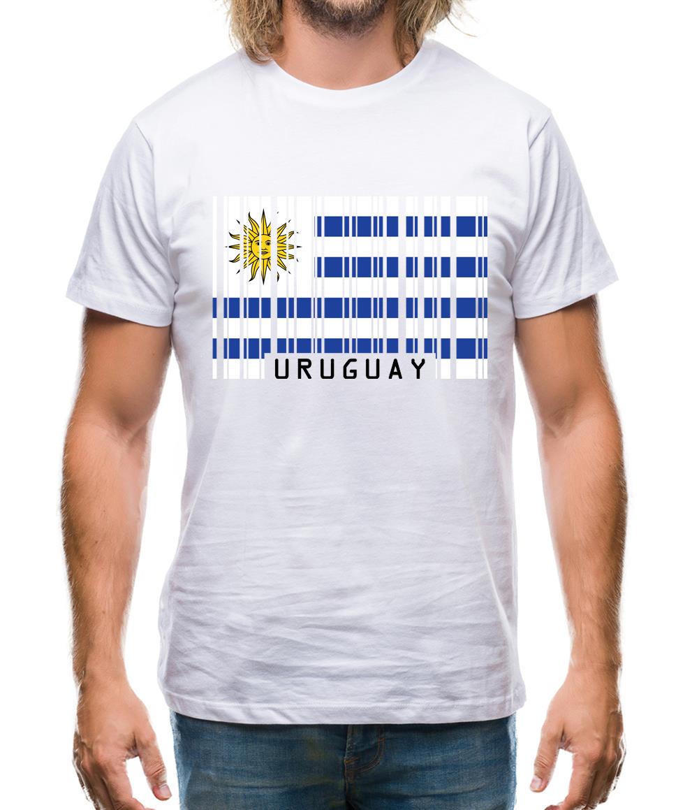 Uruguay Barcode Style Flag Mens T-Shirt Uruguay Barcode Style Flag Mens T-Shirt