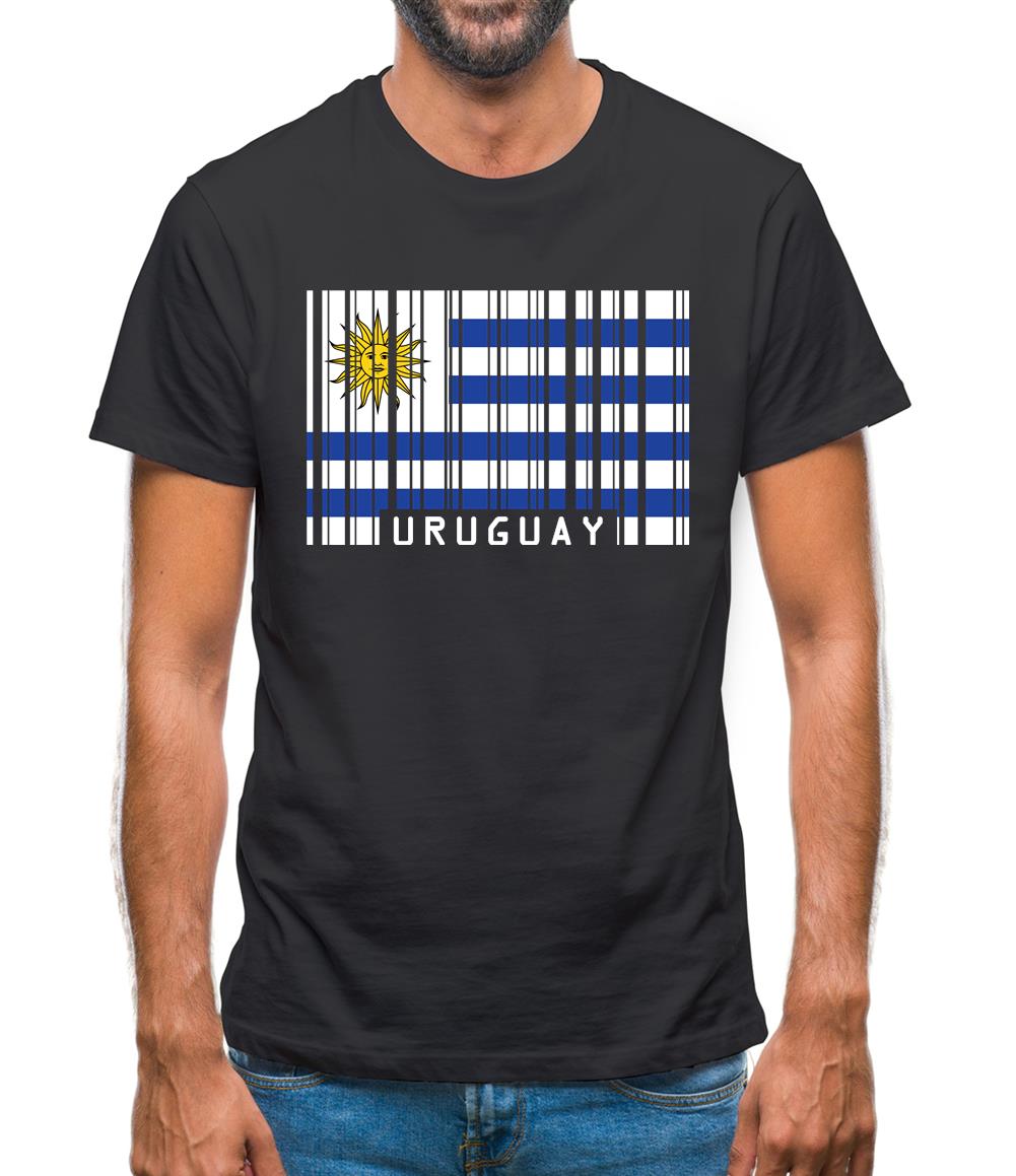 Uruguay Barcode Style Flag Mens T-Shirt Uruguay Barcode Style Flag Mens T-Shirt