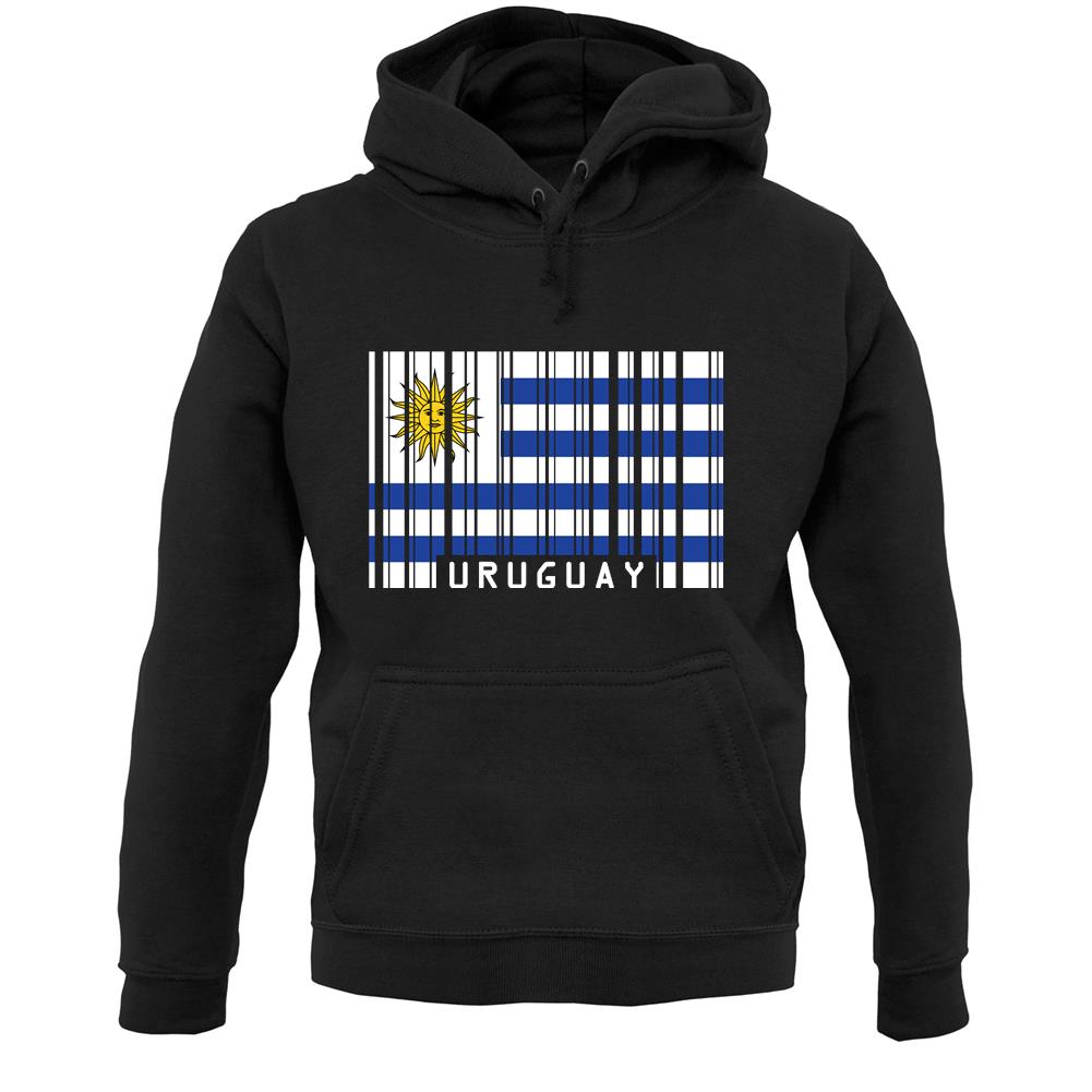 Uruguay Barcode Style Flag Unisex Hoodie