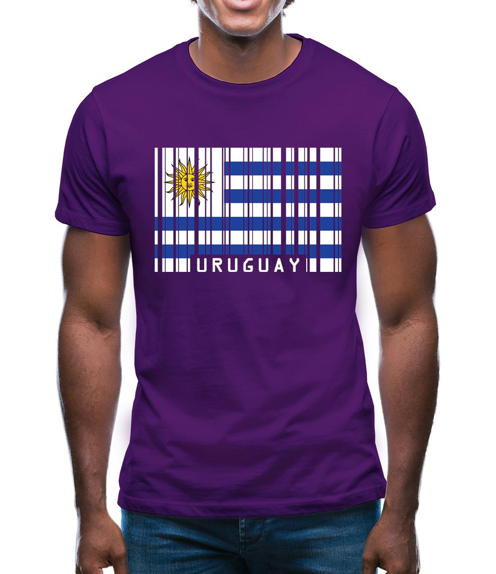 Uruguay Barcode Style Flag Mens T-Shirt Uruguay Barcode Style Flag Mens T-Shirt