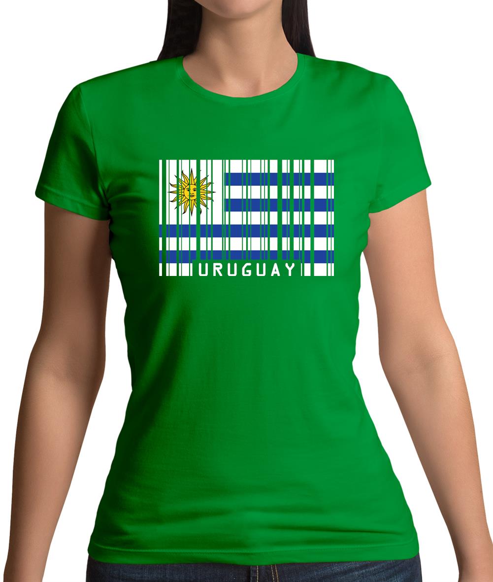 Uruguay Barcode Style Flag Womens T-Shirt Uruguay Barcode Style Flag Womens T-Shirt