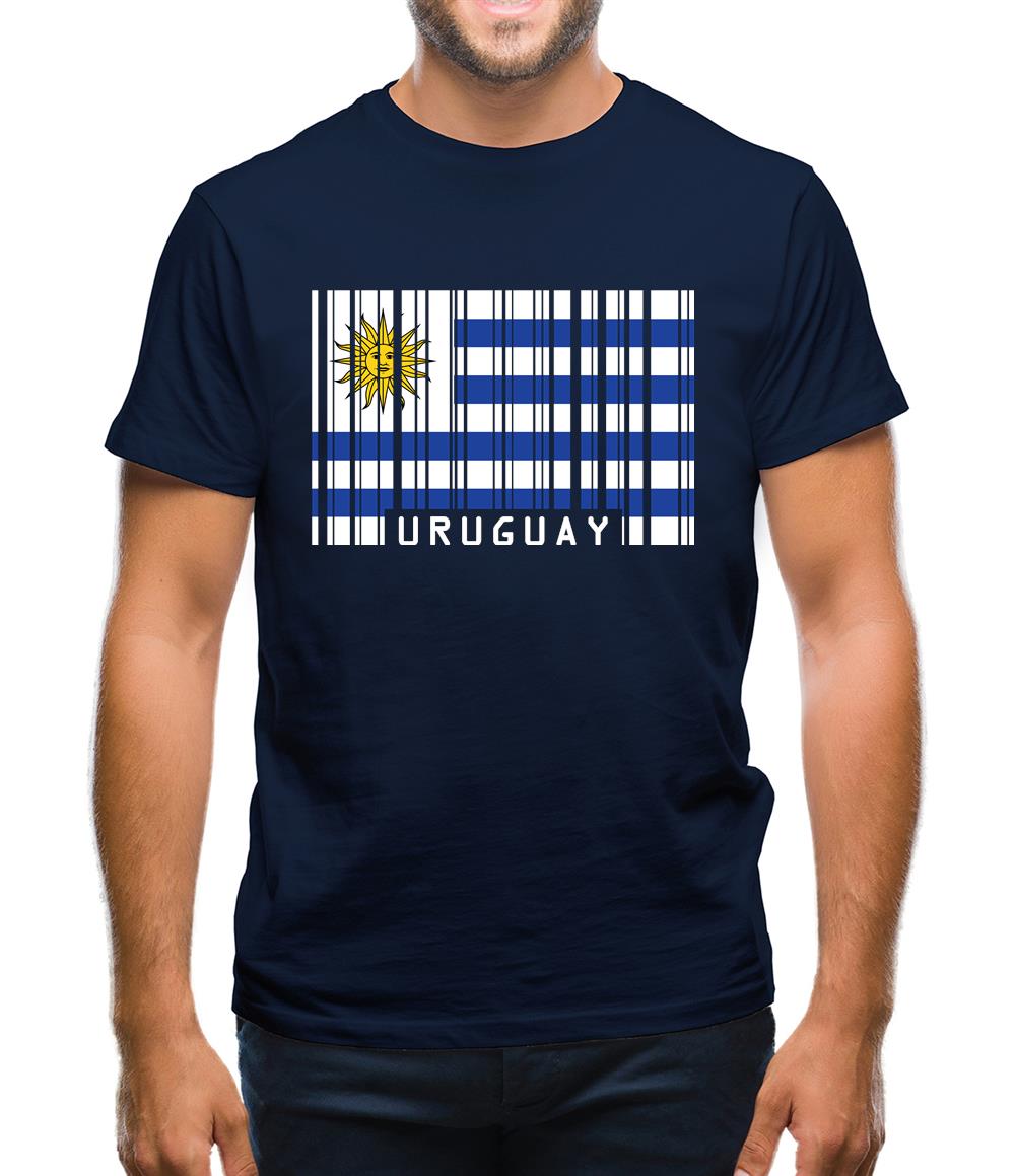 Uruguay Barcode Style Flag Mens T-Shirt Uruguay Barcode Style Flag Mens T-Shirt