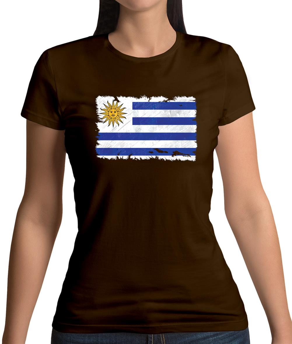 Uruguay Grunge Style Flag Womens T-Shirt Uruguay Grunge Style Flag Womens T-Shirt