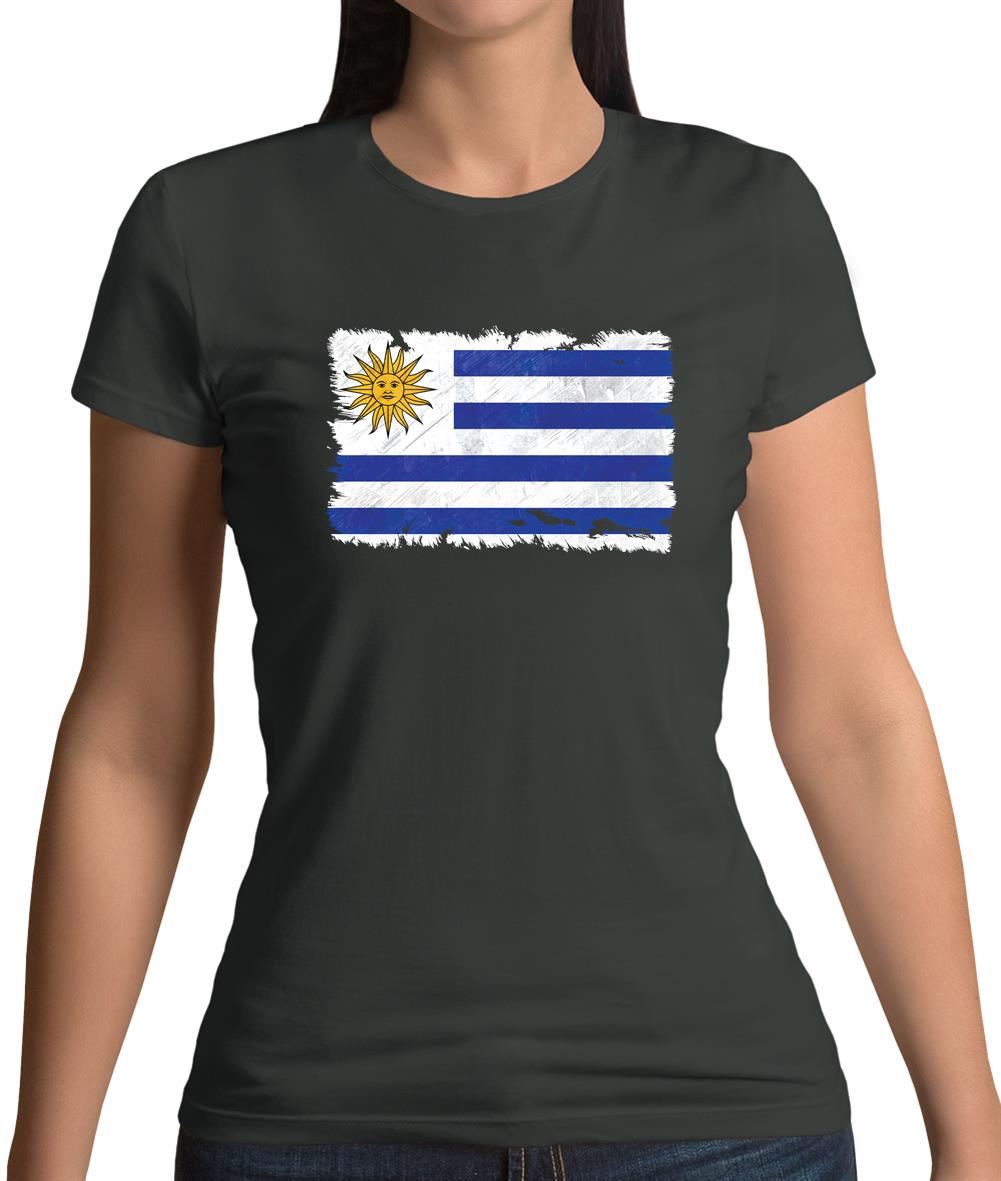 Uruguay Grunge Style Flag Womens T-Shirt Uruguay Grunge Style Flag Womens T-Shirt