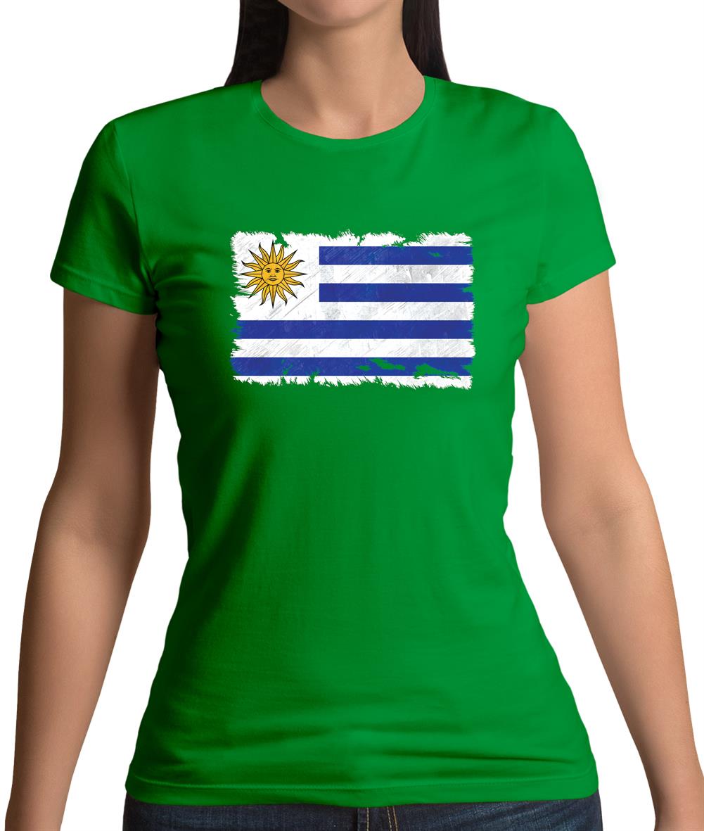 Uruguay Grunge Style Flag Womens T-Shirt Uruguay Grunge Style Flag Womens T-Shirt