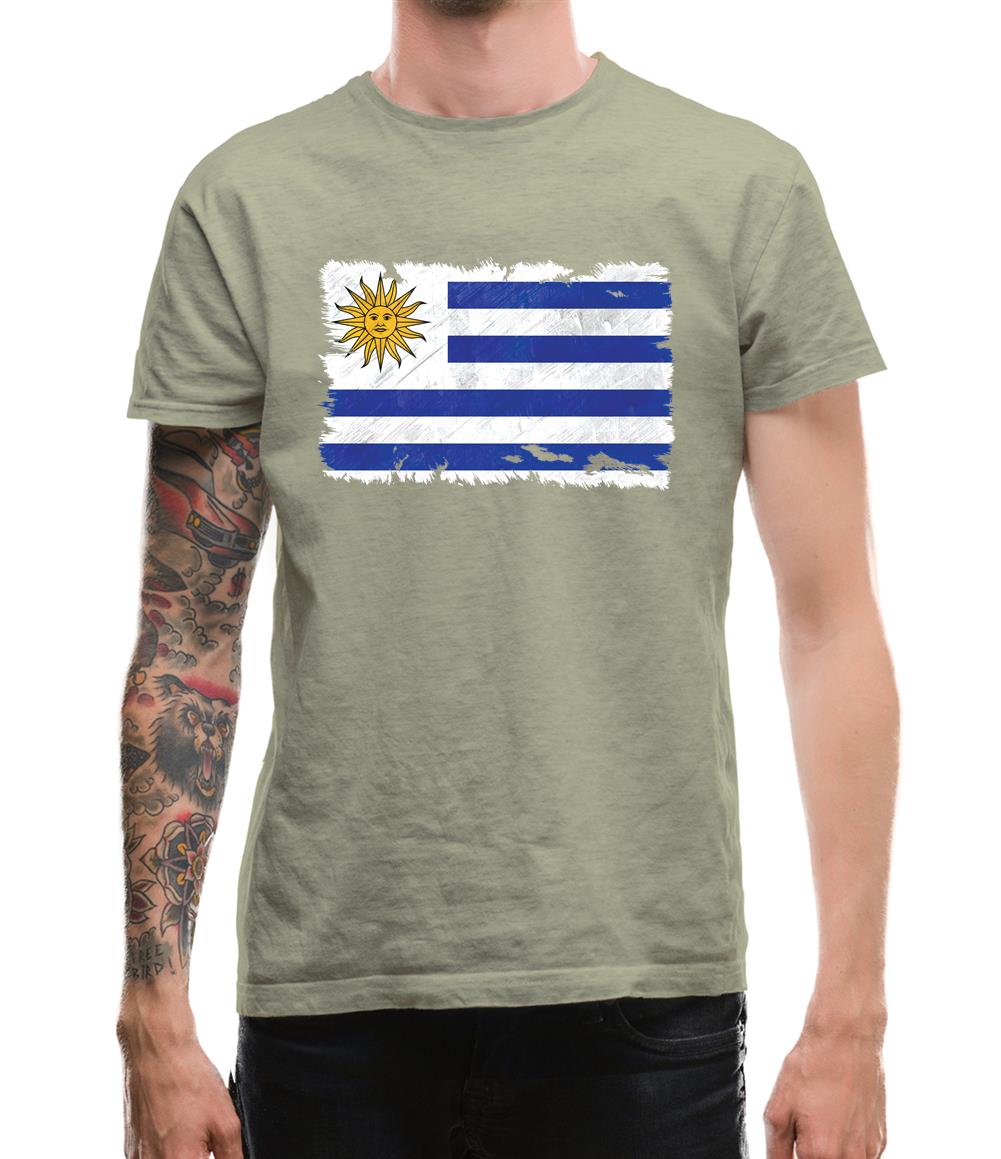 Uruguay Grunge Style Flag Mens T-Shirt Uruguay Grunge Style Flag Mens T-Shirt