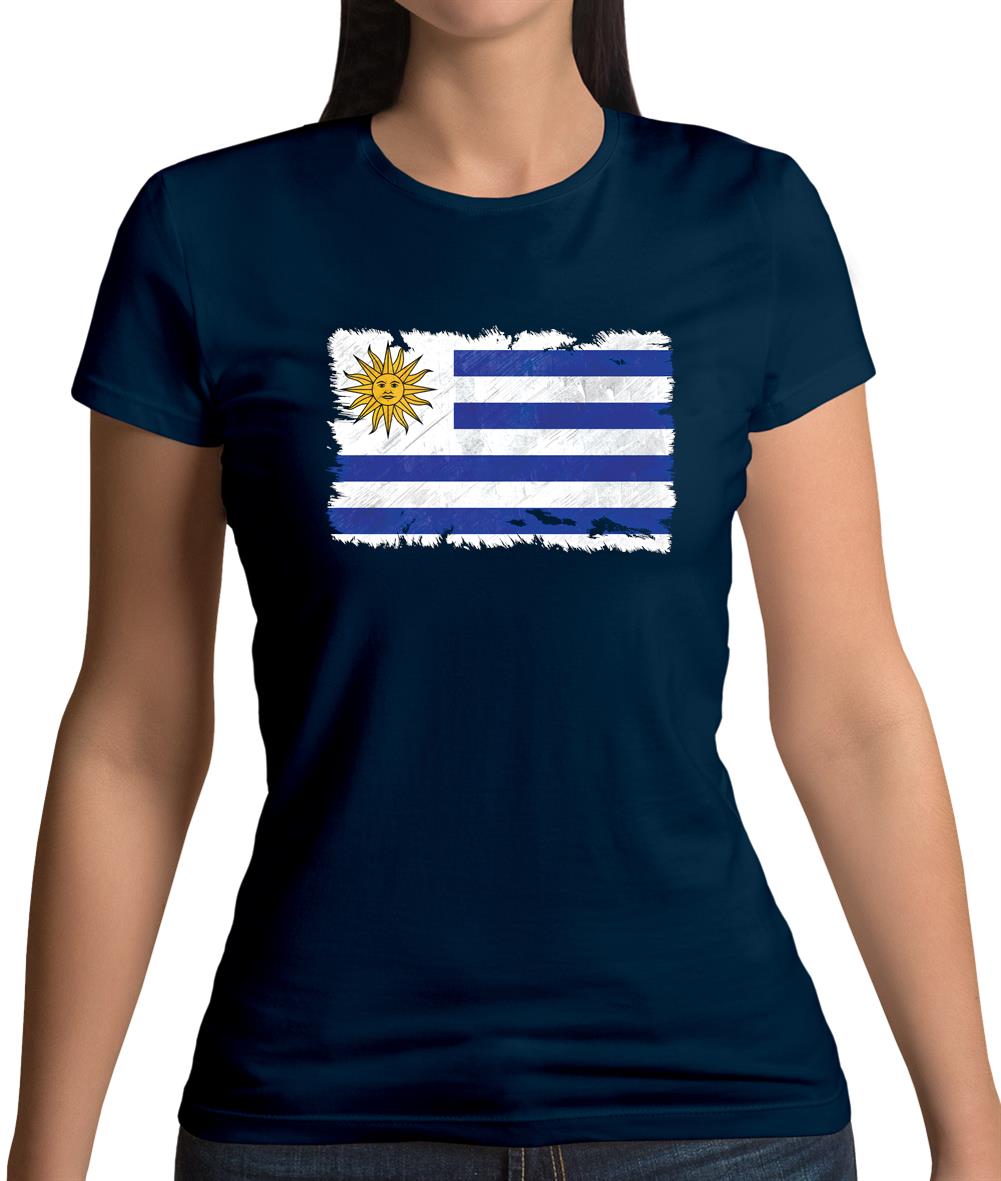 Uruguay Grunge Style Flag Womens T-Shirt Uruguay Grunge Style Flag Womens T-Shirt