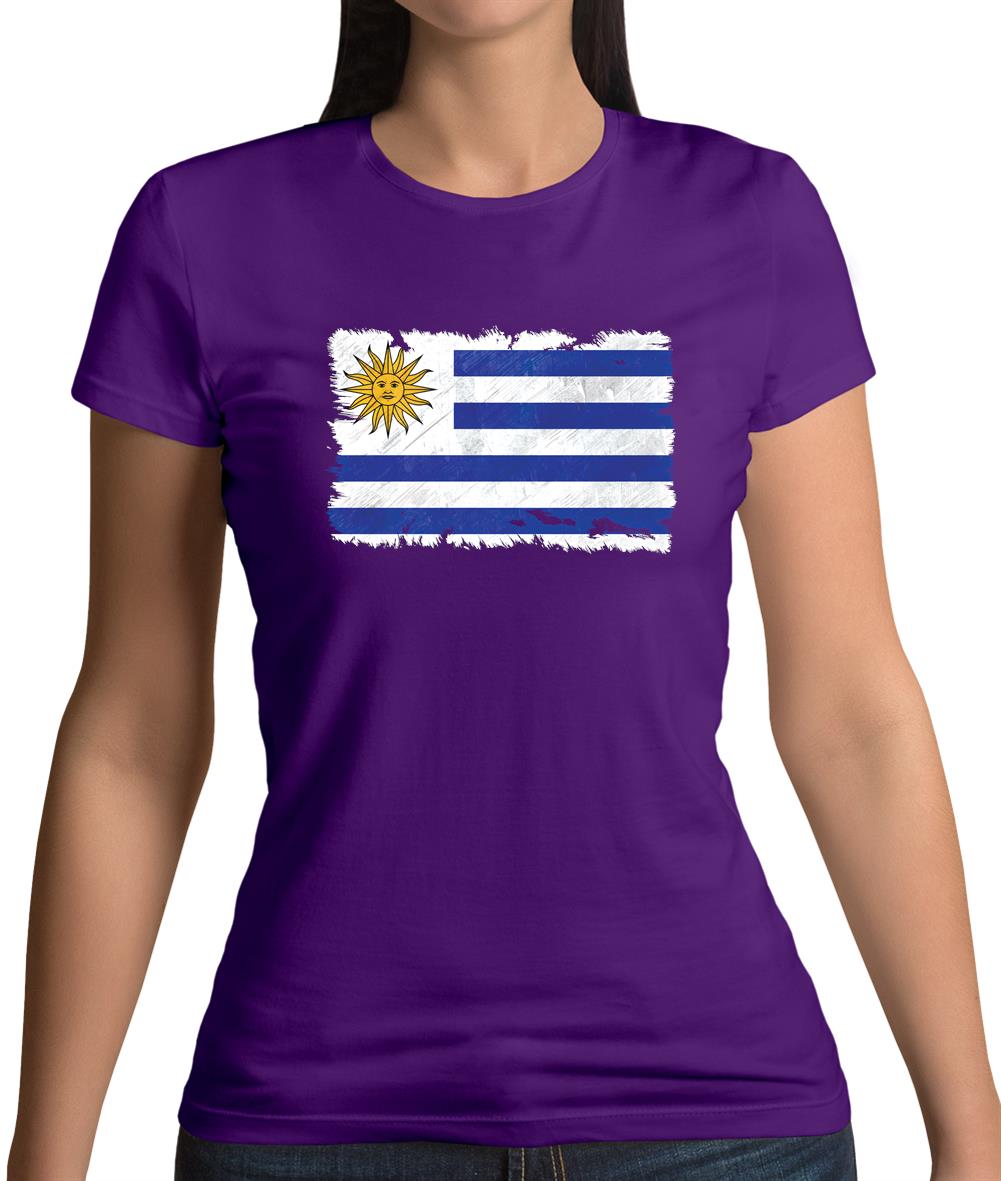 Uruguay Grunge Style Flag Womens T-Shirt Uruguay Grunge Style Flag Womens T-Shirt