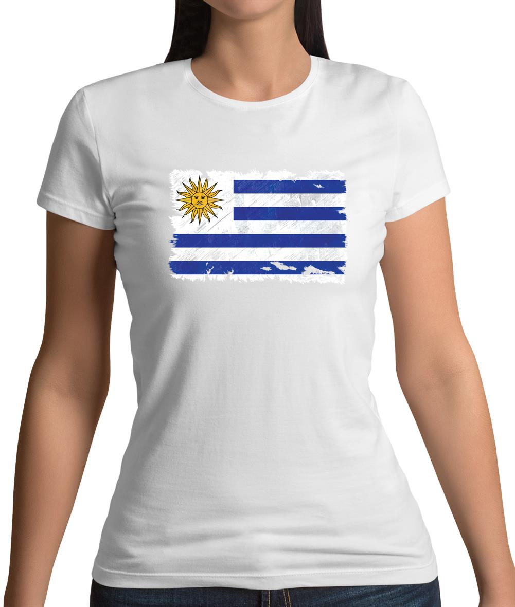 Uruguay Grunge Style Flag Womens T-Shirt Uruguay Grunge Style Flag Womens T-Shirt