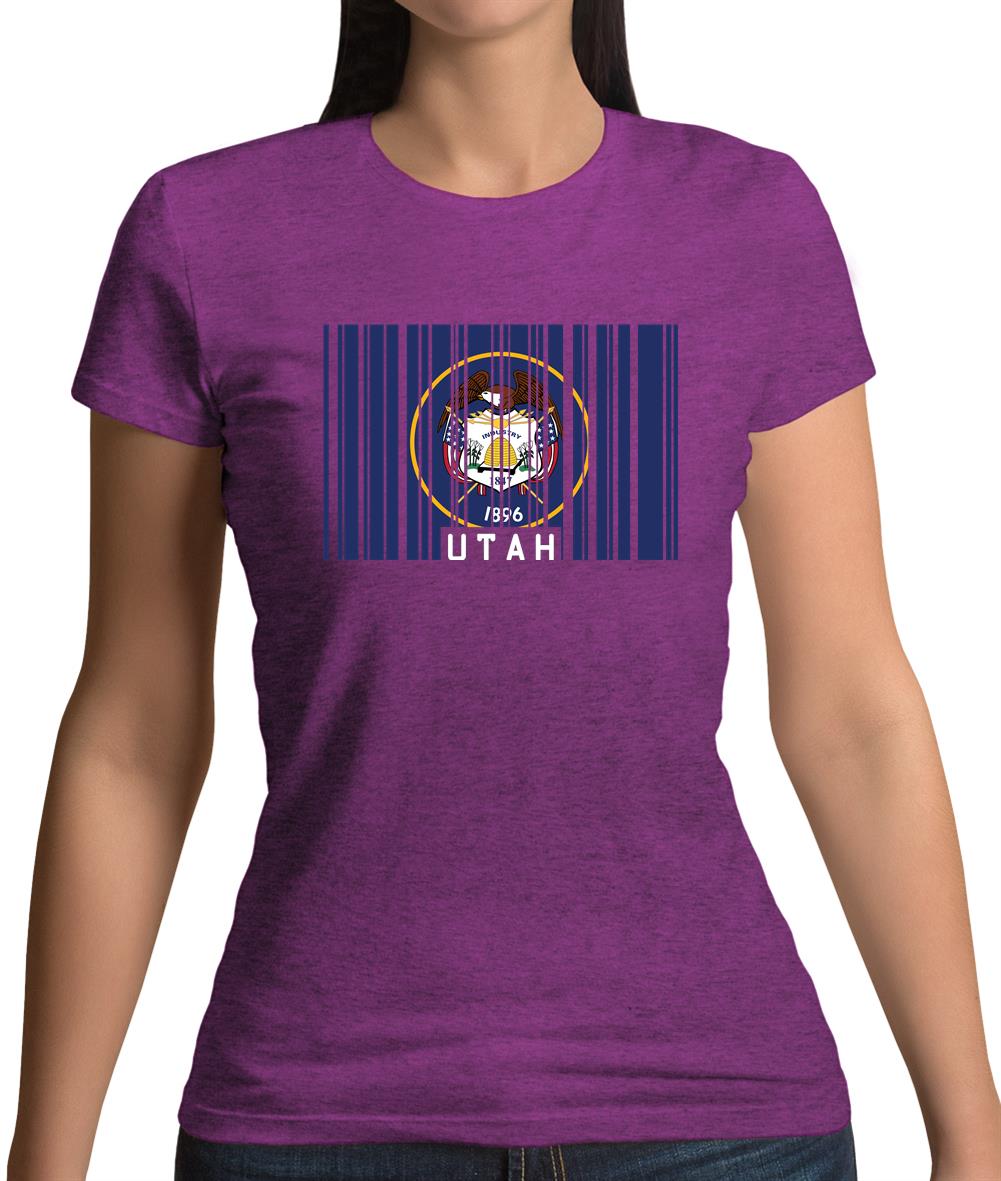 Utah Barcode Style Flag Womens T-Shirt Utah Barcode Style Flag Womens T-Shirt