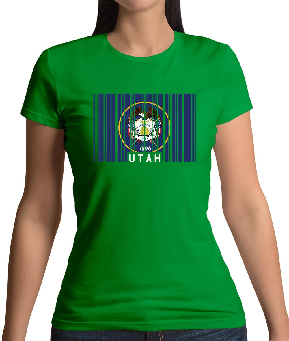 Utah Barcode Style Flag Womens T-Shirt Utah Barcode Style Flag Womens T-Shirt