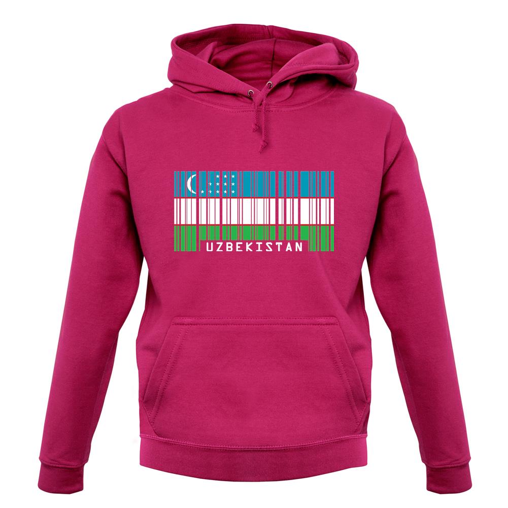 Uzbekistan Barcode Style Flag unisex hoodie Uzbekistan Barcode Style Flag unisex hoodie