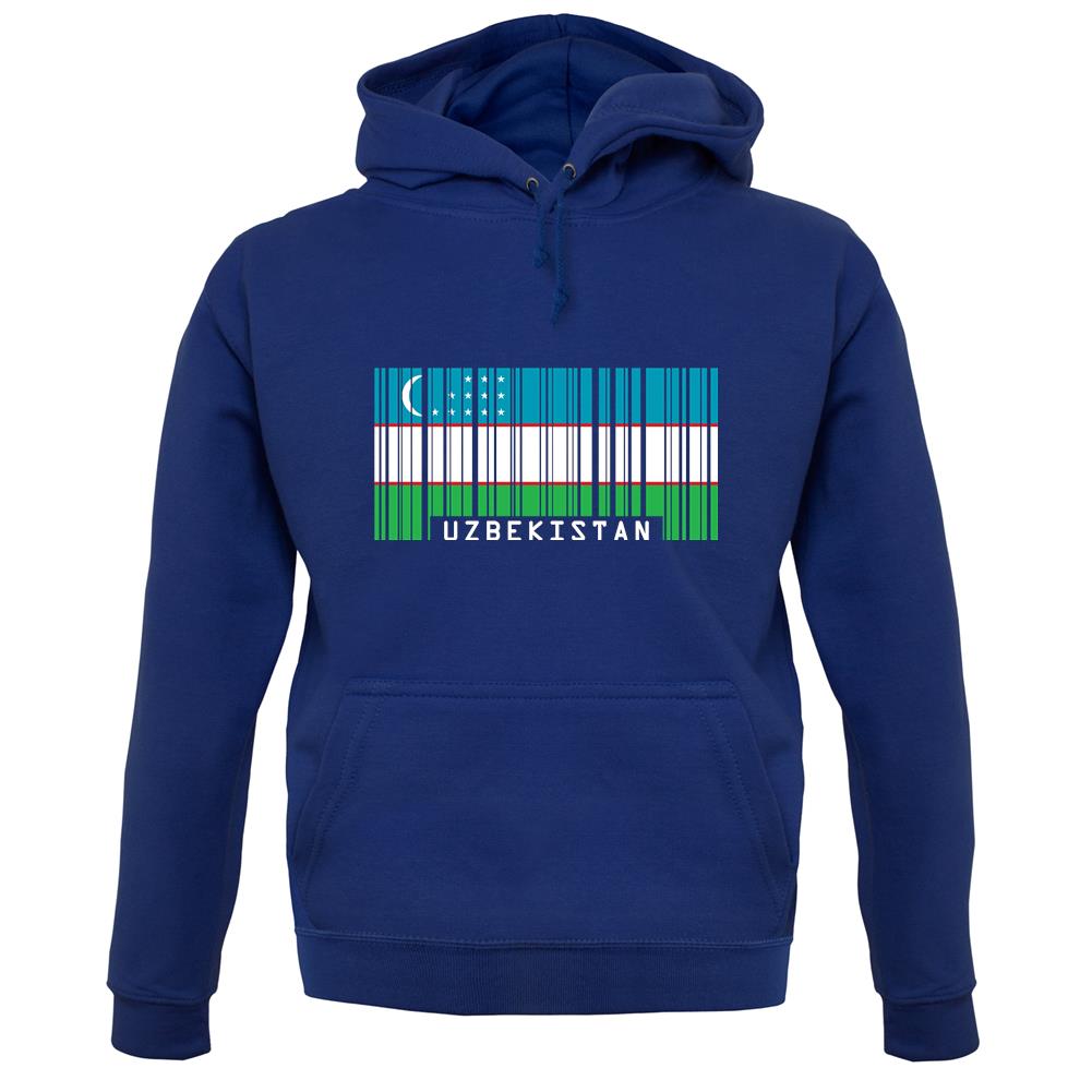 Uzbekistan Barcode Style Flag unisex hoodie Uzbekistan Barcode Style Flag unisex hoodie
