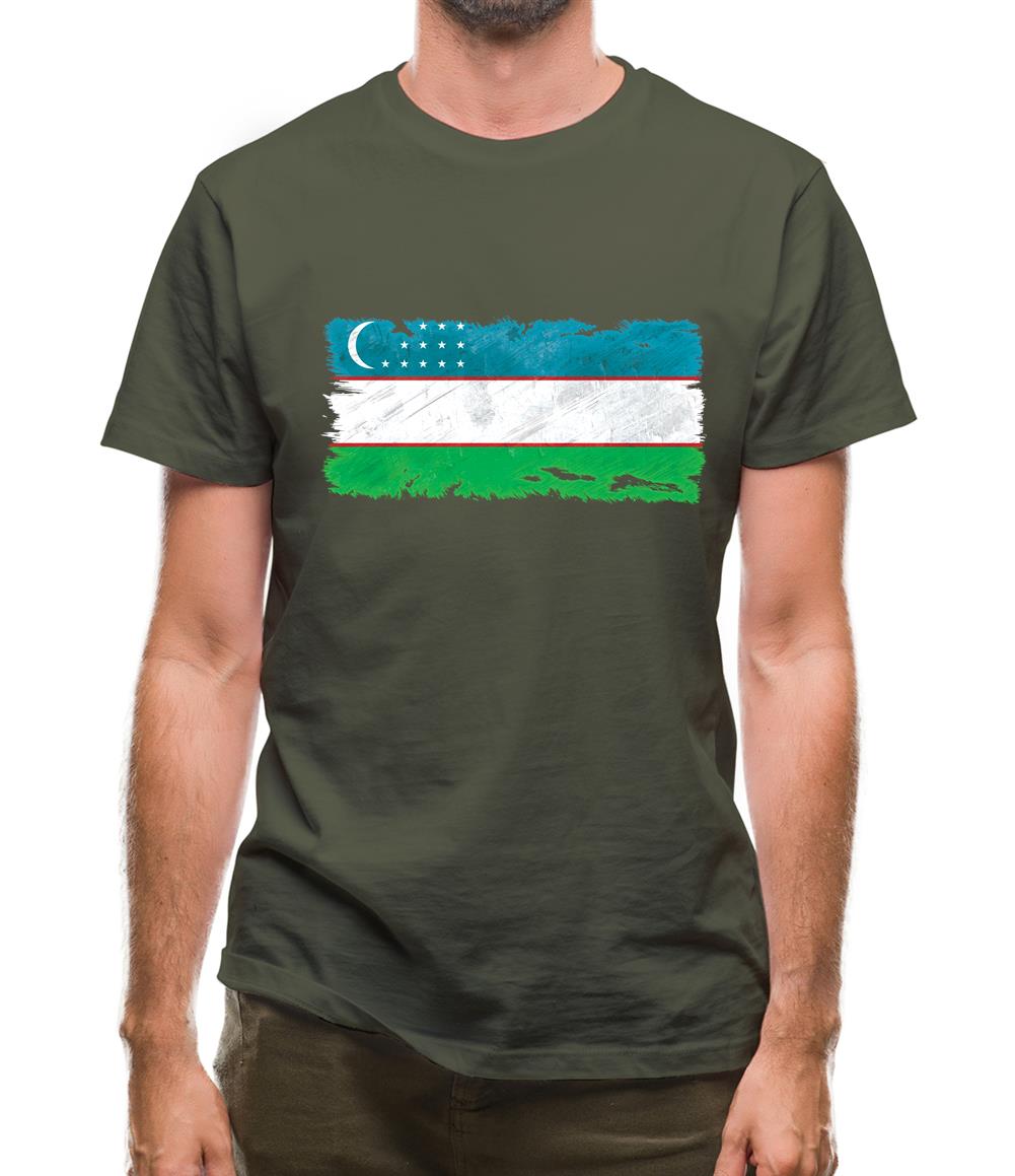 Uzbekistan Grunge Style Flag Mens T-Shirt Uzbekistan Grunge Style Flag Mens T-Shirt