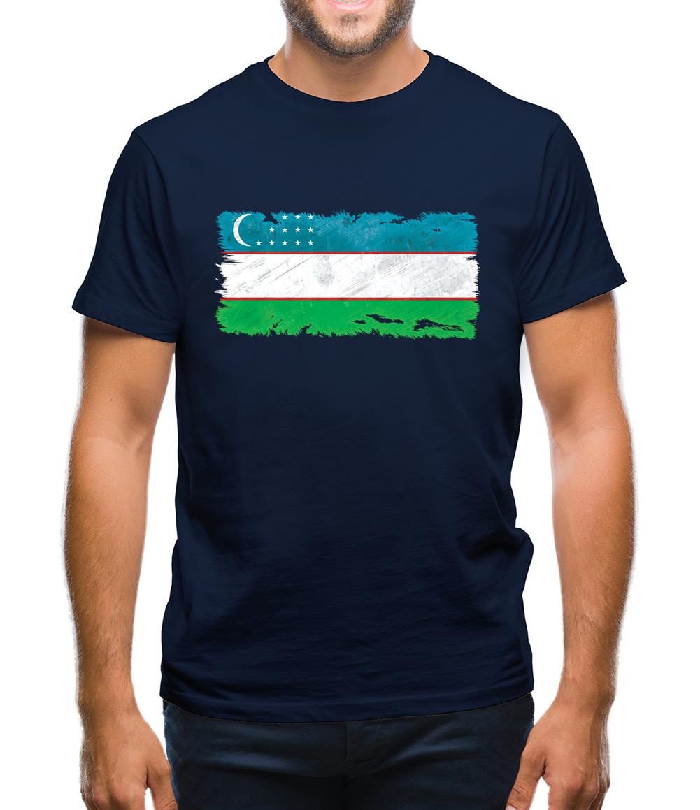 Uzbekistan Grunge Style Flag Mens T-Shirt Uzbekistan Grunge Style Flag Mens T-Shirt
