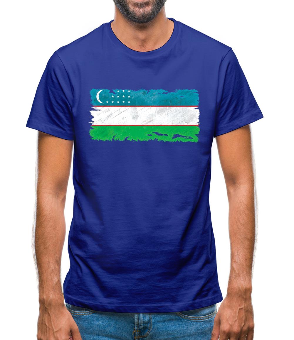 Uzbekistan Grunge Style Flag Mens T-Shirt Uzbekistan Grunge Style Flag Mens T-Shirt