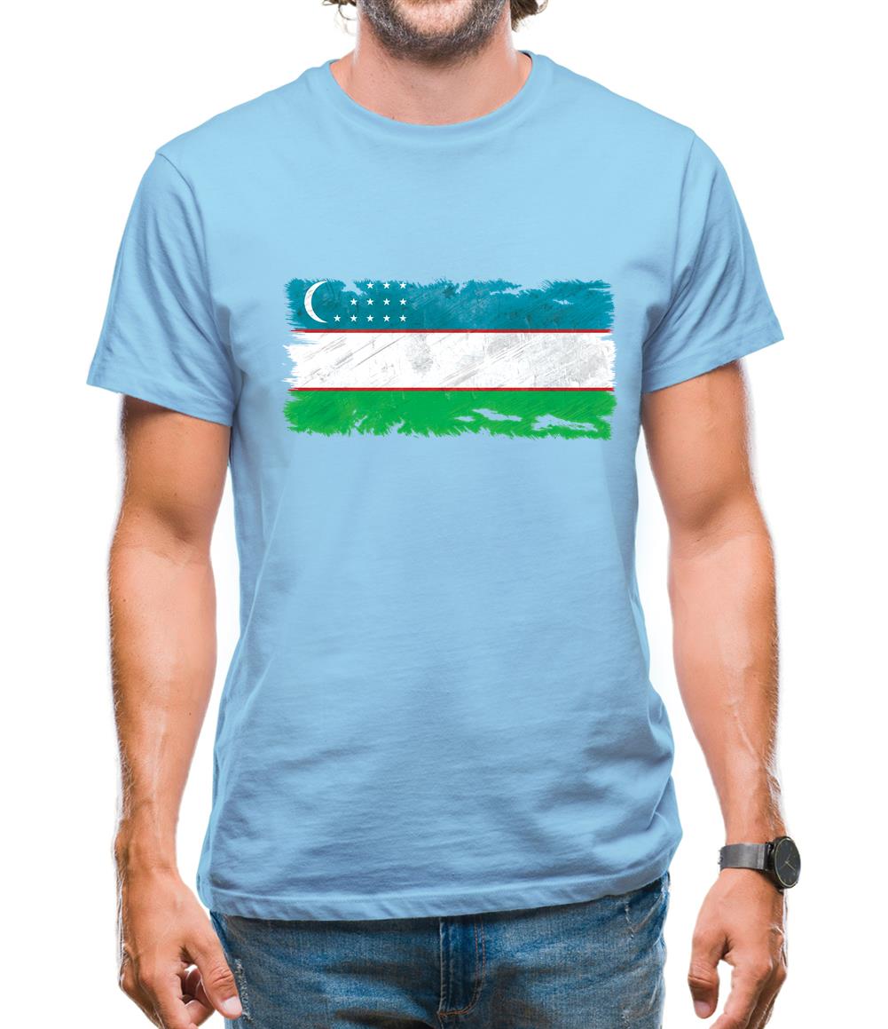 Uzbekistan Grunge Style Flag Mens T-Shirt Uzbekistan Grunge Style Flag Mens T-Shirt