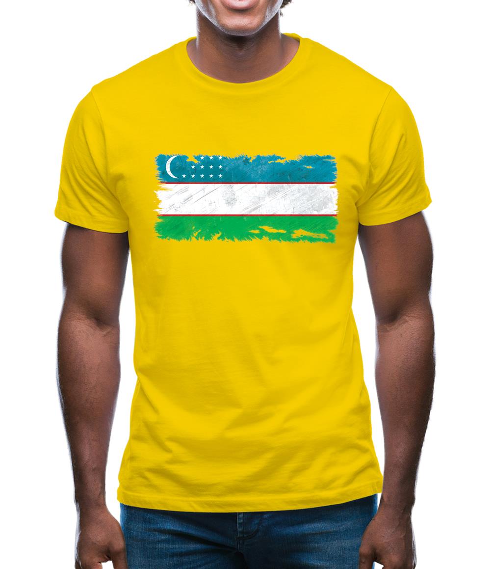 Uzbekistan Grunge Style Flag Mens T-Shirt Uzbekistan Grunge Style Flag Mens T-Shirt