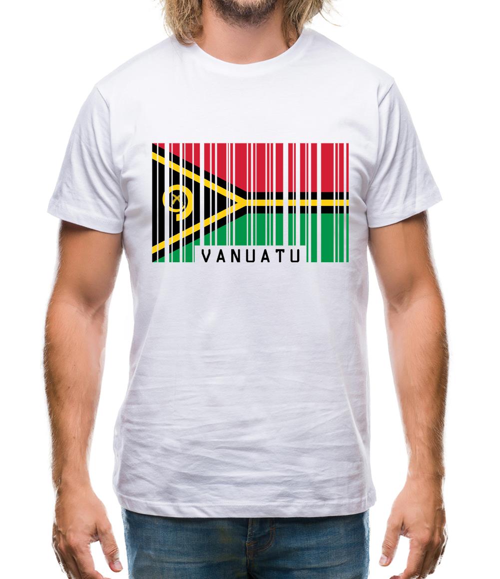 Vanuatu Barcode Style Flag Mens T-Shirt Vanuatu Barcode Style Flag Mens T-Shirt