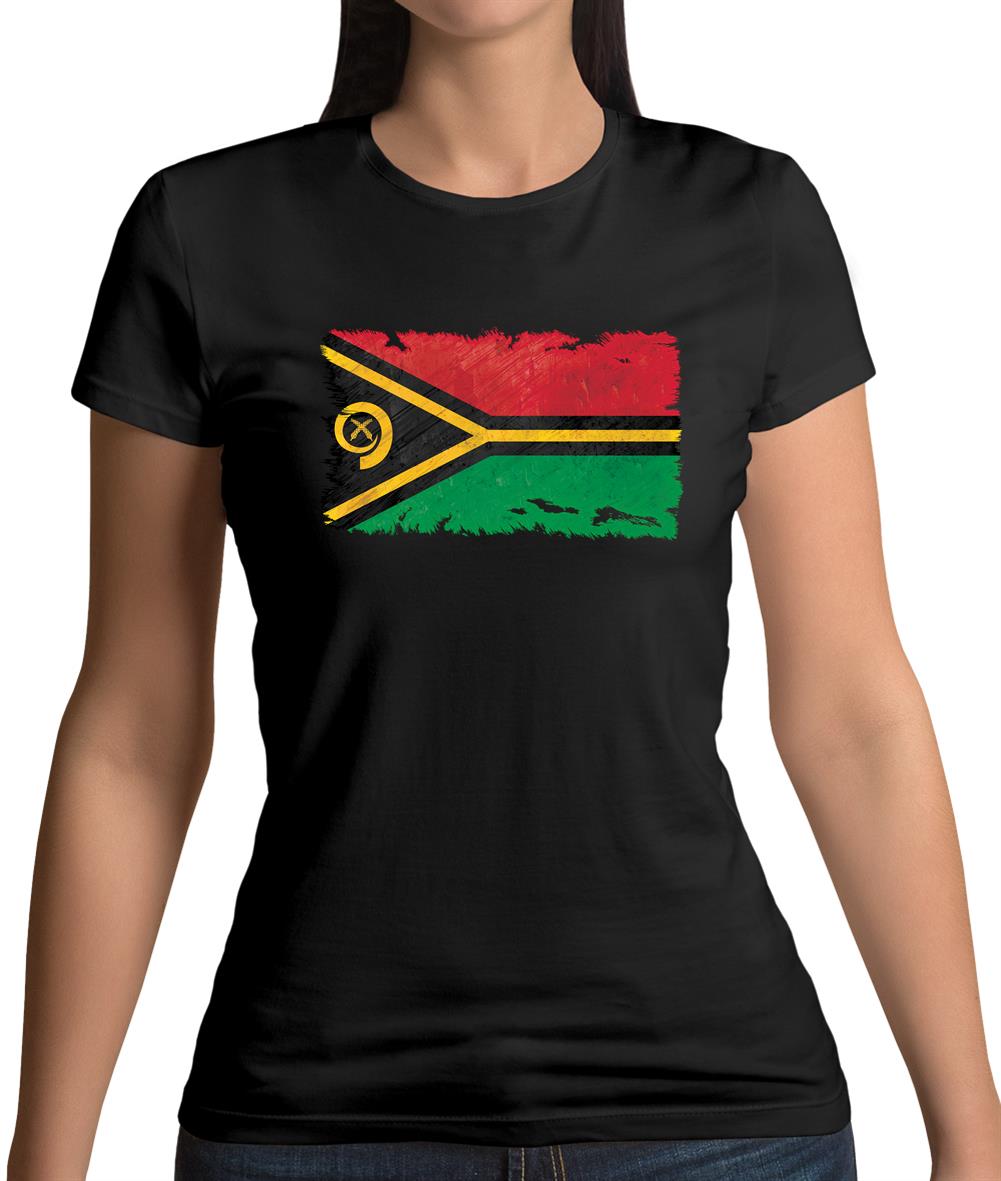 Vanuatu Grunge Style Flag Womens T-Shirt Vanuatu Grunge Style Flag Womens T-Shirt