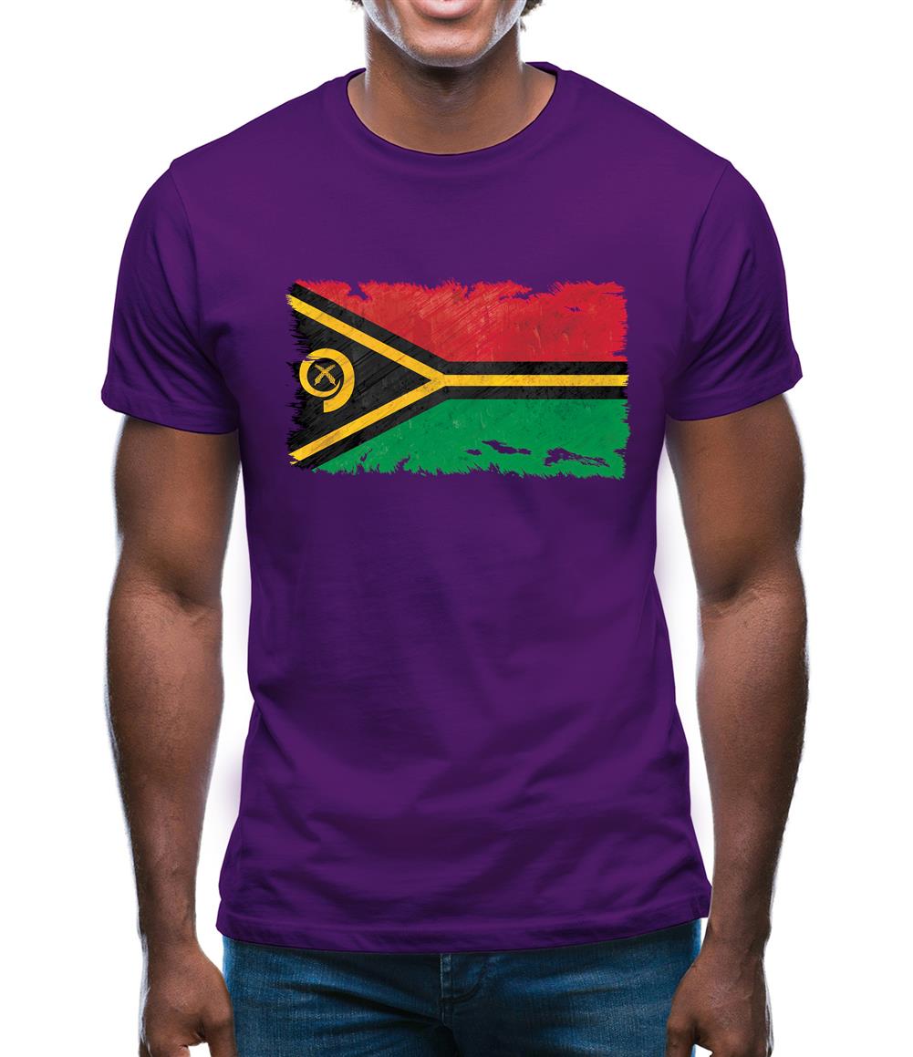 Vanuatu Grunge Style Flag Mens T-Shirt Vanuatu Grunge Style Flag Mens T-Shirt