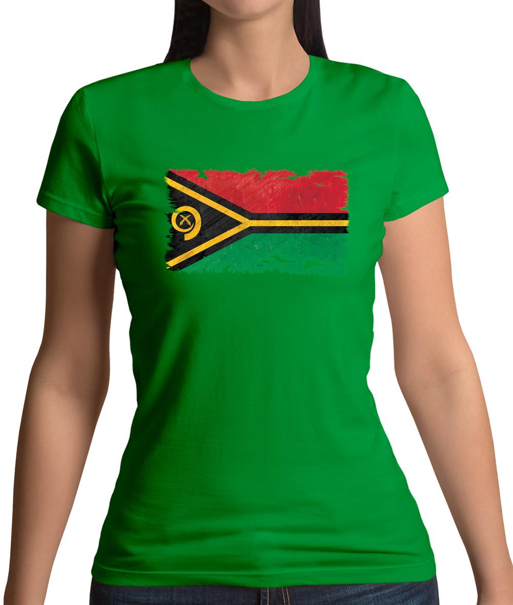 Vanuatu Grunge Style Flag Womens T-Shirt Vanuatu Grunge Style Flag Womens T-Shirt