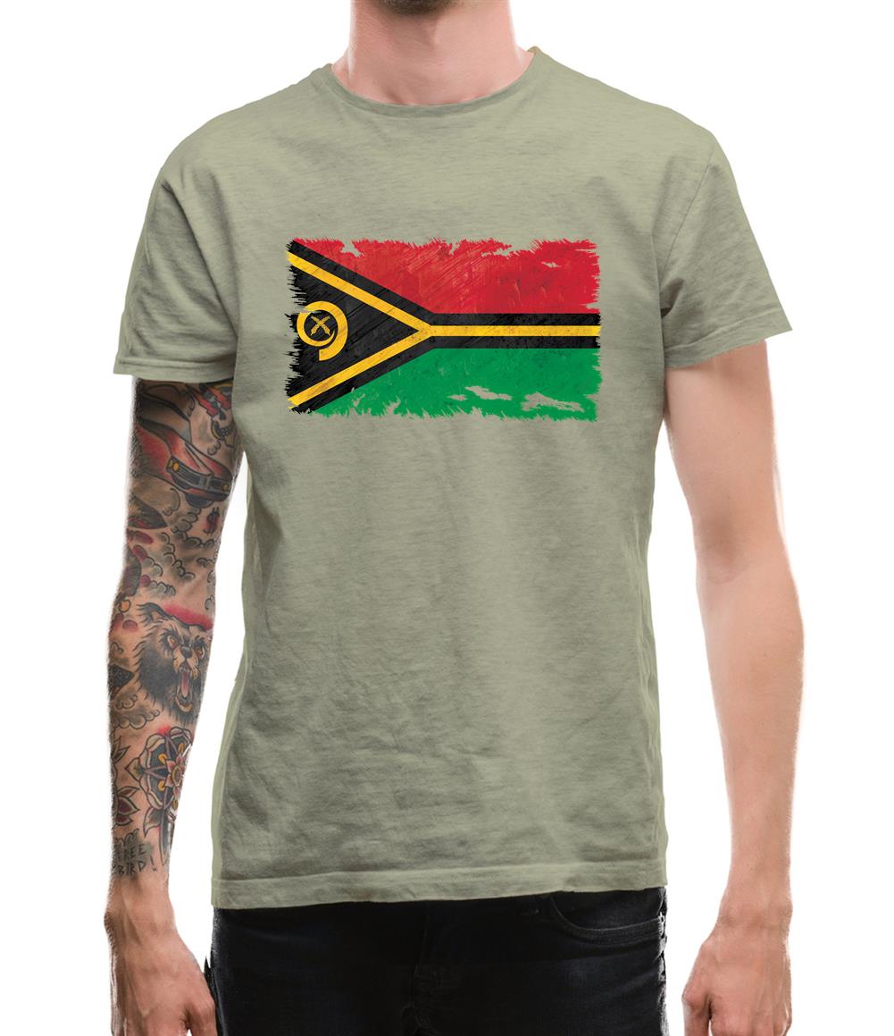 Vanuatu Grunge Style Flag Mens T-Shirt Vanuatu Grunge Style Flag Mens T-Shirt