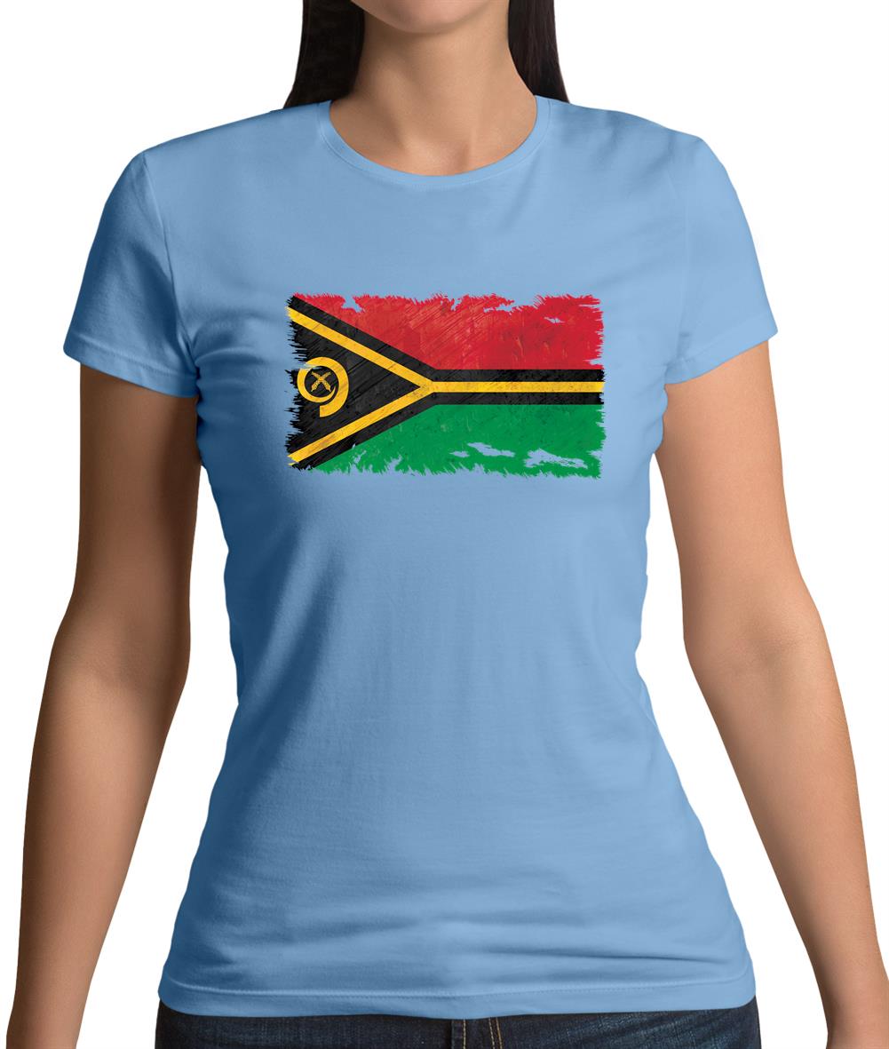 Vanuatu Grunge Style Flag Womens T-Shirt Vanuatu Grunge Style Flag Womens T-Shirt