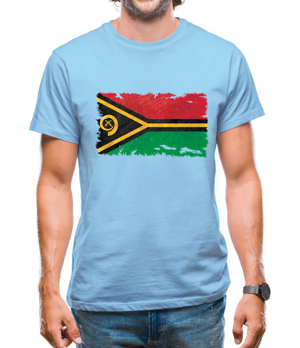 Vanuatu Grunge Style Flag Mens T-Shirt Vanuatu Grunge Style Flag Mens T-Shirt
