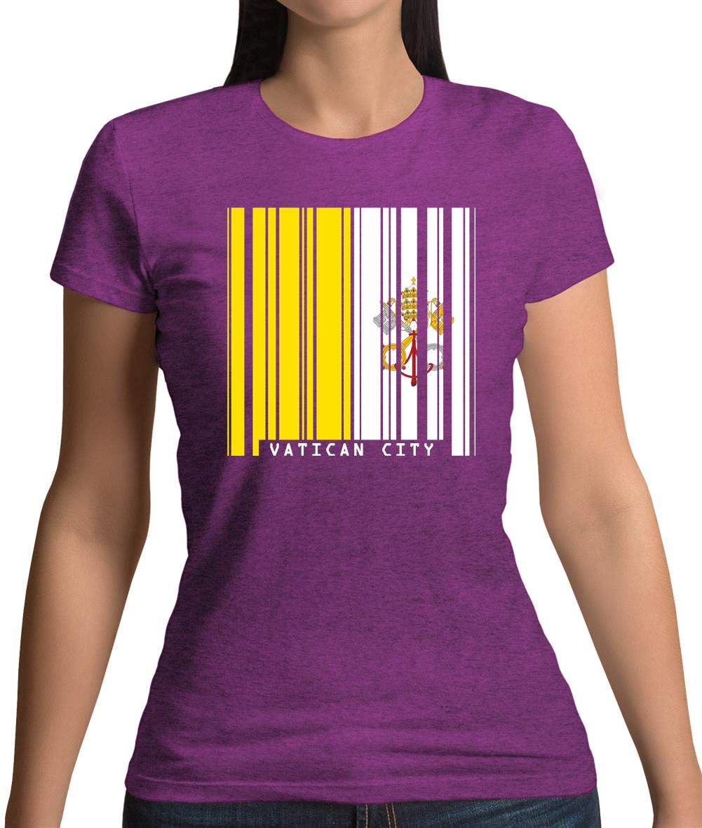 Vatican City Barcode Style Flag Womens T-Shirt Vatican City Barcode Style Flag Womens T-Shirt