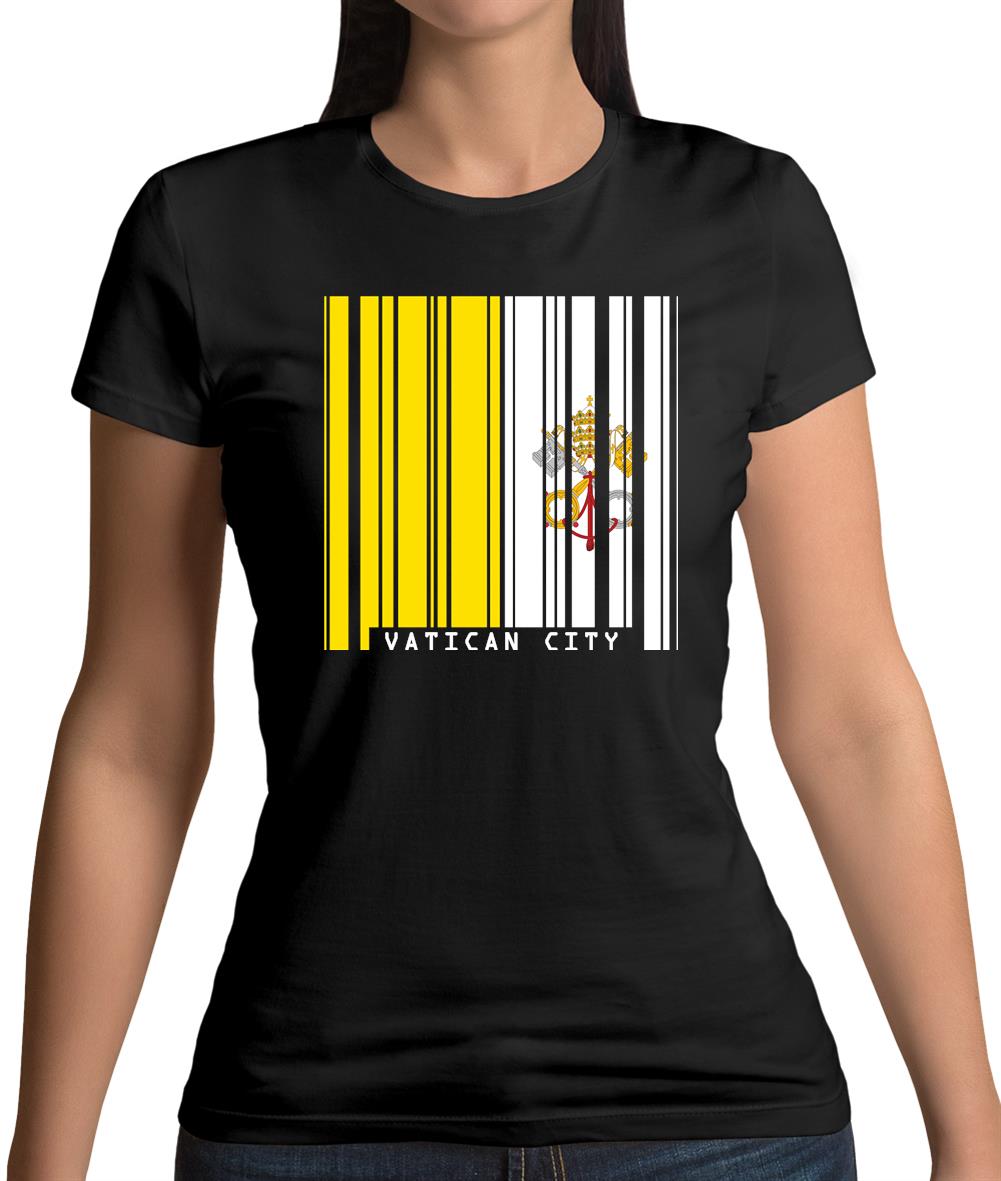 Vatican City Barcode Style Flag Womens T-Shirt Vatican City Barcode Style Flag Womens T-Shirt