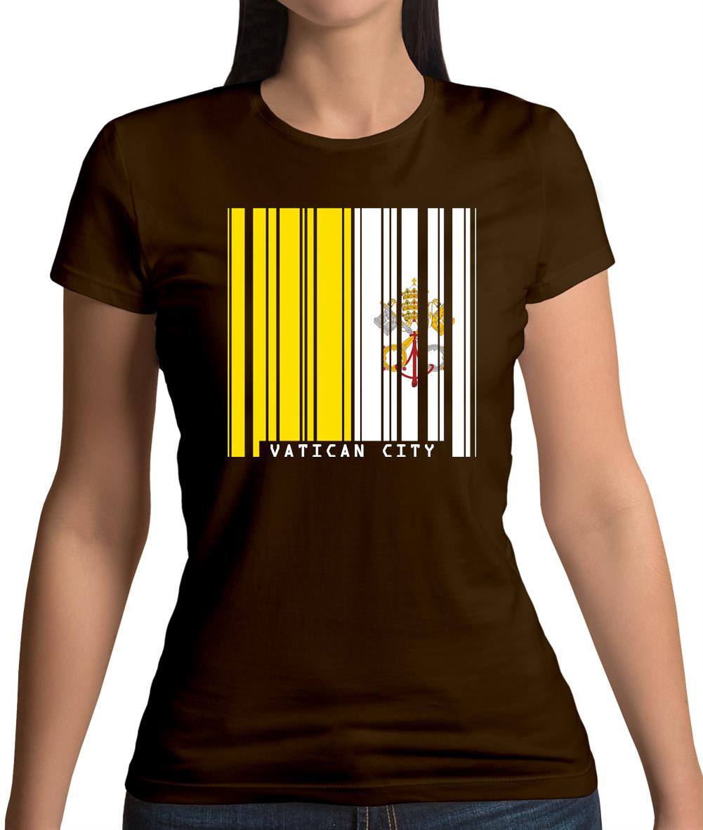 Vatican City Barcode Style Flag Womens T-Shirt Vatican City Barcode Style Flag Womens T-Shirt