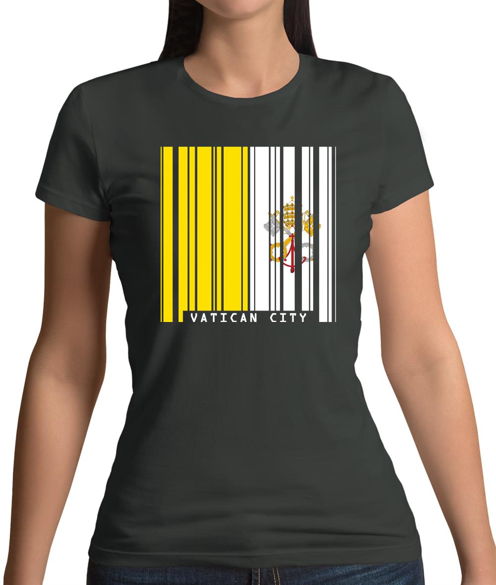 Vatican City Barcode Style Flag Womens T-Shirt Vatican City Barcode Style Flag Womens T-Shirt