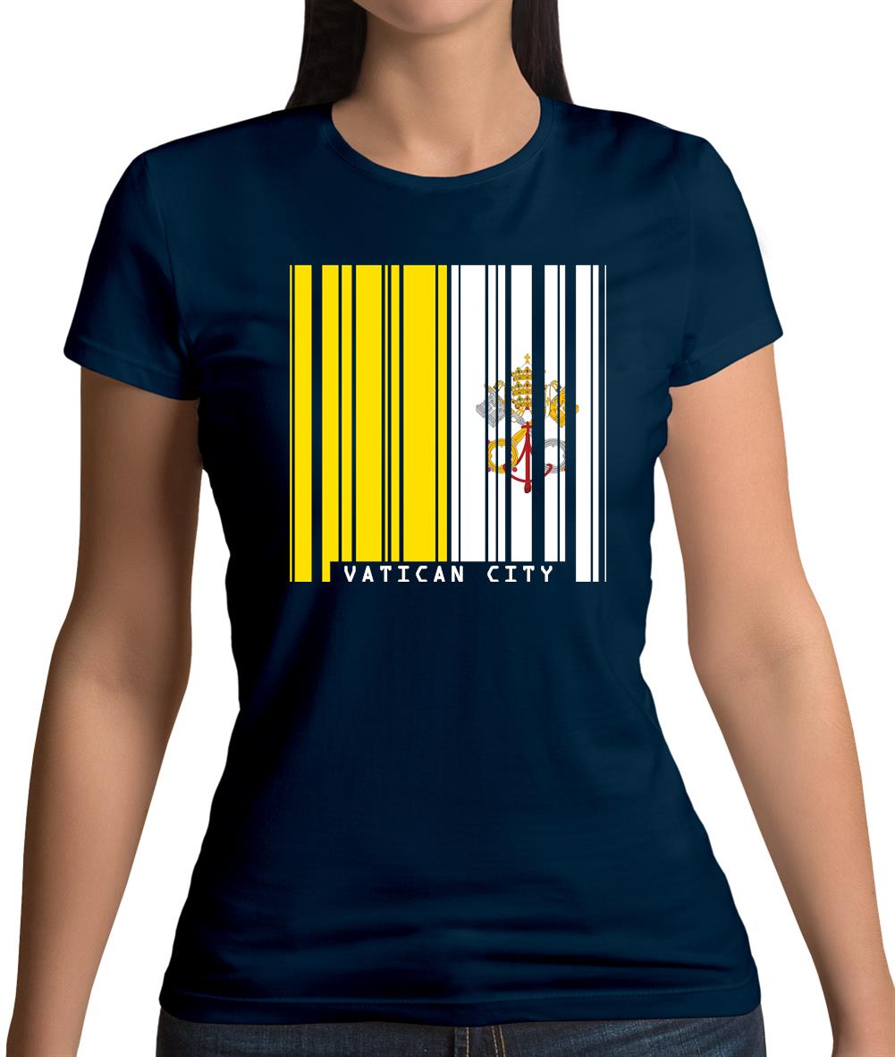 Vatican City Barcode Style Flag Womens T-Shirt Vatican City Barcode Style Flag Womens T-Shirt