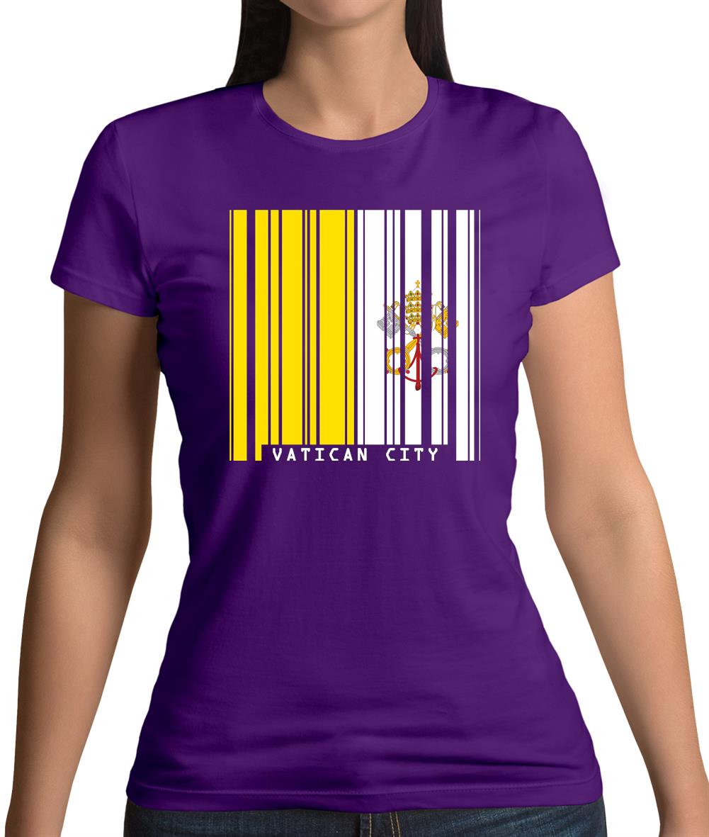 Vatican City Barcode Style Flag Womens T-Shirt Vatican City Barcode Style Flag Womens T-Shirt