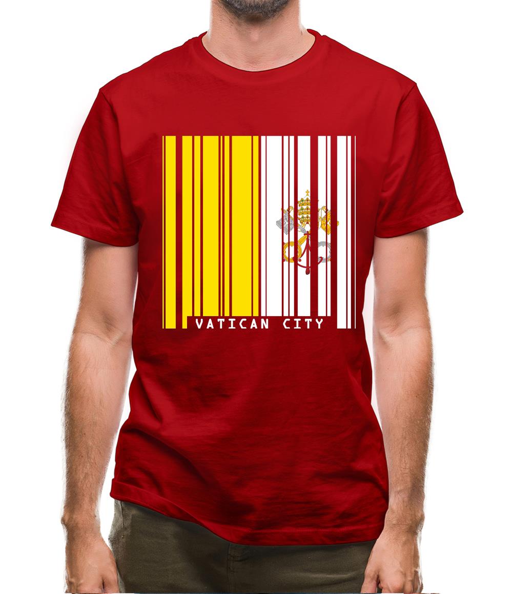 Vatican City Barcode Style Flag Mens T-Shirt Vatican City Barcode Style Flag Mens T-Shirt