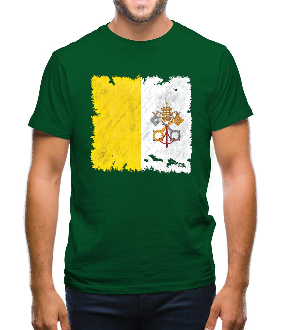 Vatican City Grunge Style Flag Mens T-Shirt Vatican City Grunge Style Flag Mens T-Shirt