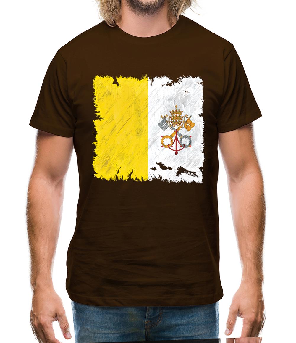 Vatican City Grunge Style Flag Mens T-Shirt Vatican City Grunge Style Flag Mens T-Shirt