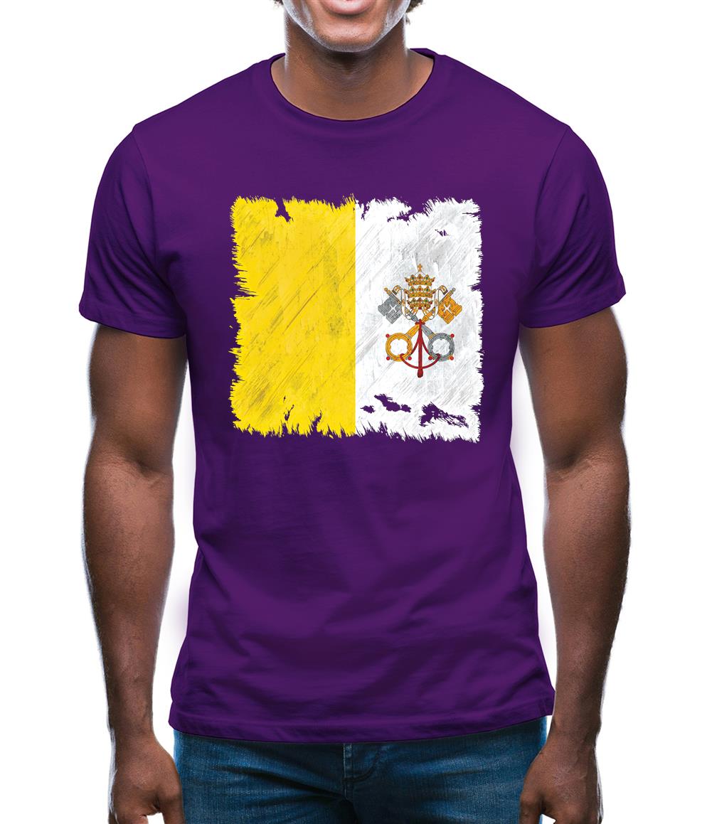 Vatican City Grunge Style Flag Mens T-Shirt Vatican City Grunge Style Flag Mens T-Shirt