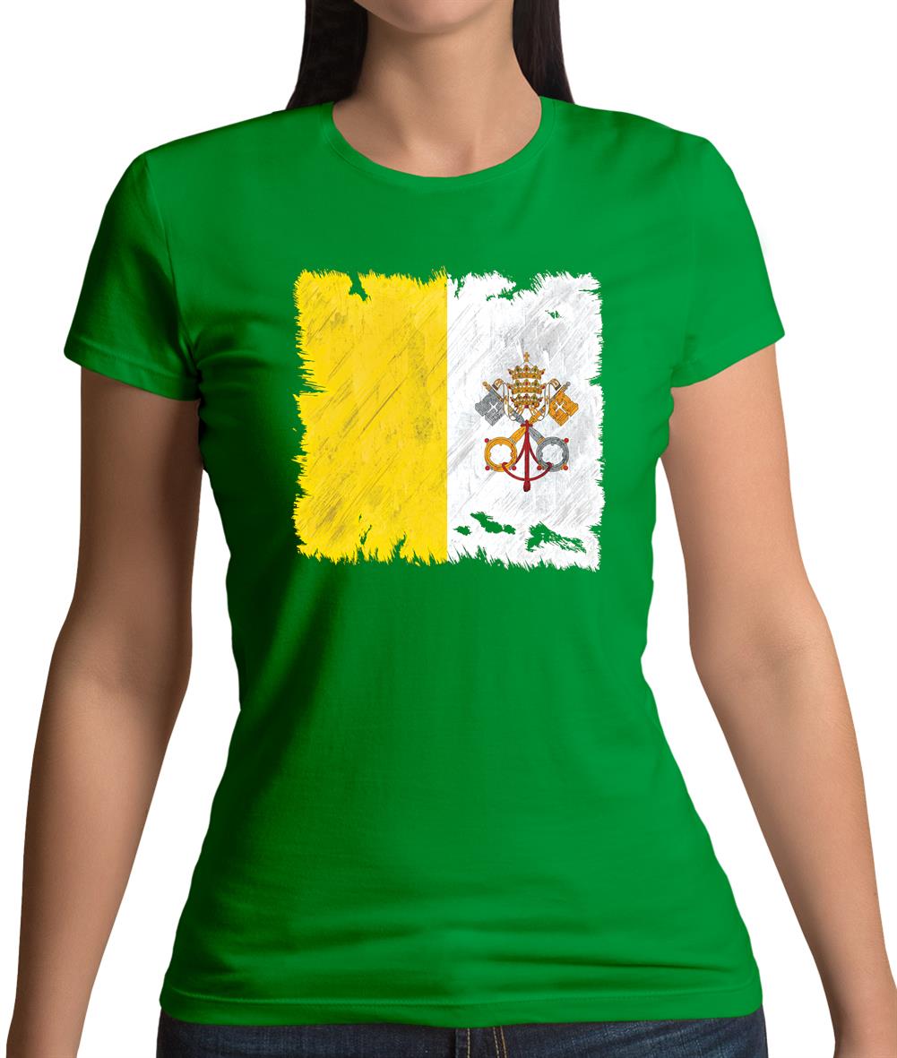 Vatican City Grunge Style Flag Womens T-Shirt Vatican City Grunge Style Flag Womens T-Shirt