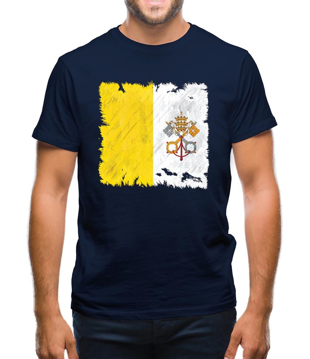 Vatican City Grunge Style Flag Mens T-Shirt Vatican City Grunge Style Flag Mens T-Shirt