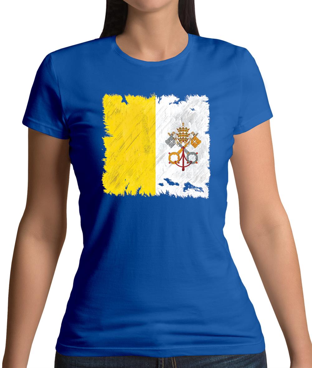 Vatican City Grunge Style Flag Womens T-Shirt Vatican City Grunge Style Flag Womens T-Shirt