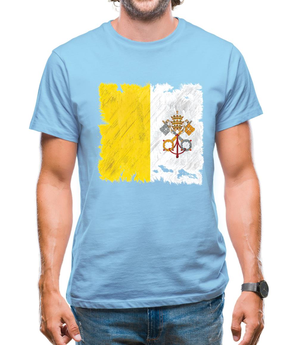 Vatican City Grunge Style Flag Mens T-Shirt Vatican City Grunge Style Flag Mens T-Shirt