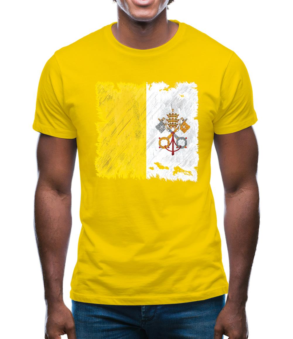 Vatican City Grunge Style Flag Mens T-Shirt Vatican City Grunge Style Flag Mens T-Shirt