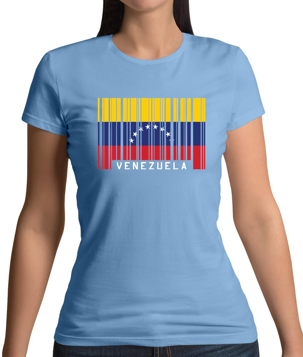 Venezuela Barcode Style Flag Womens T-Shirt Venezuela Barcode Style Flag Womens T-Shirt
