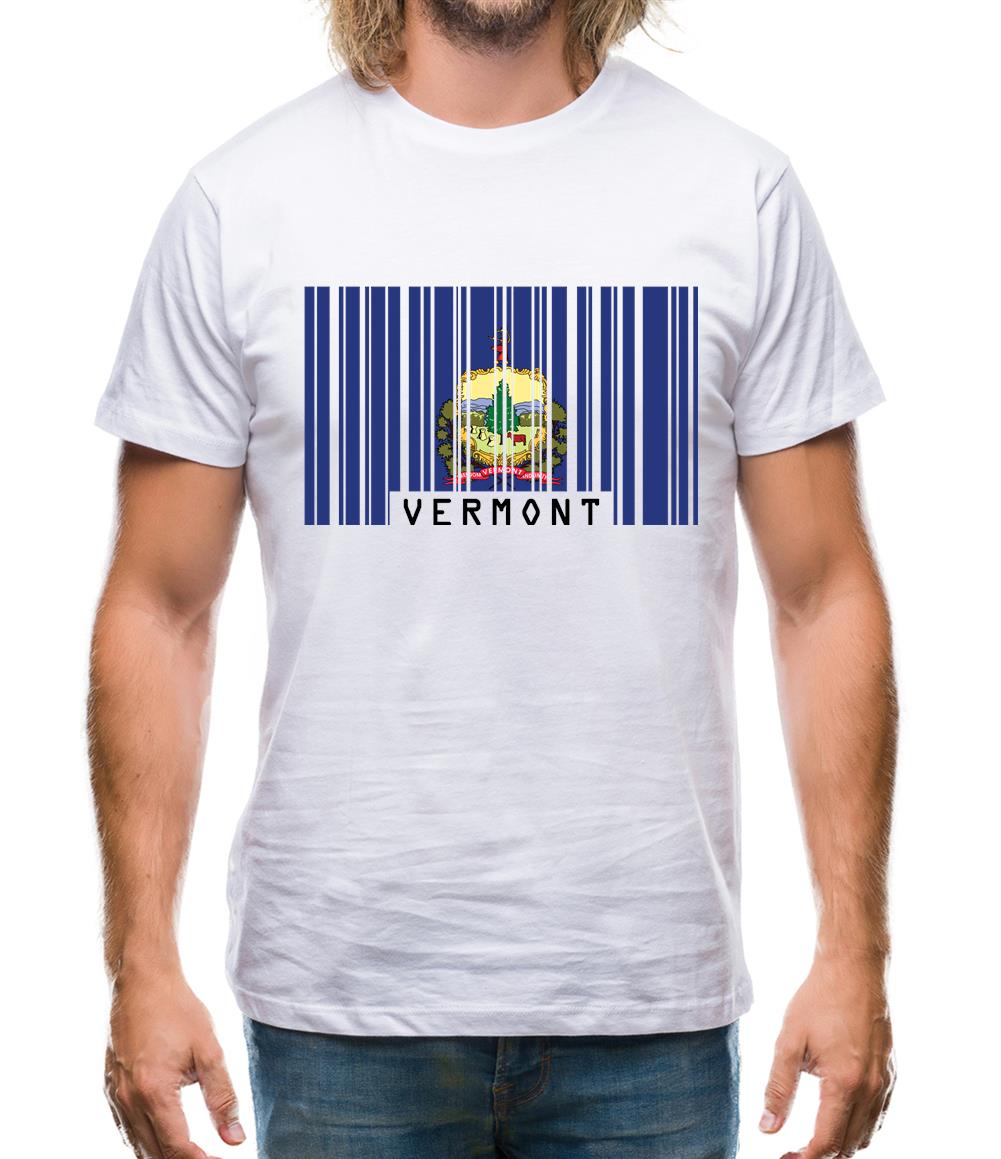Vermont Barcode Style Flag Mens T-Shirt Vermont Barcode Style Flag Mens T-Shirt