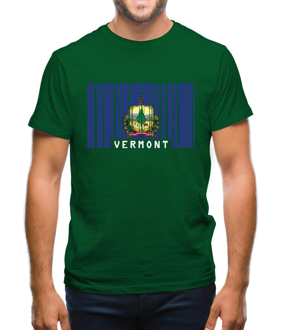 Vermont Barcode Style Flag Mens T-Shirt Vermont Barcode Style Flag Mens T-Shirt