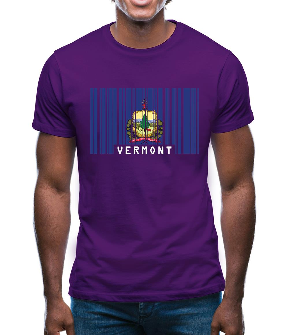 Vermont Barcode Style Flag Mens T-Shirt Vermont Barcode Style Flag Mens T-Shirt