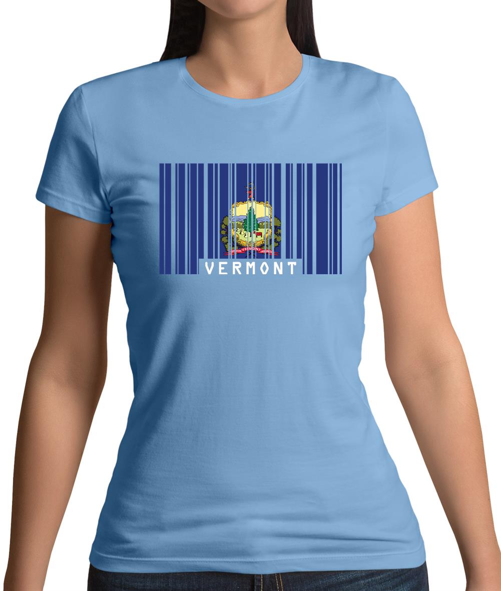 Vermont Barcode Style Flag Womens T-Shirt Vermont Barcode Style Flag Womens T-Shirt