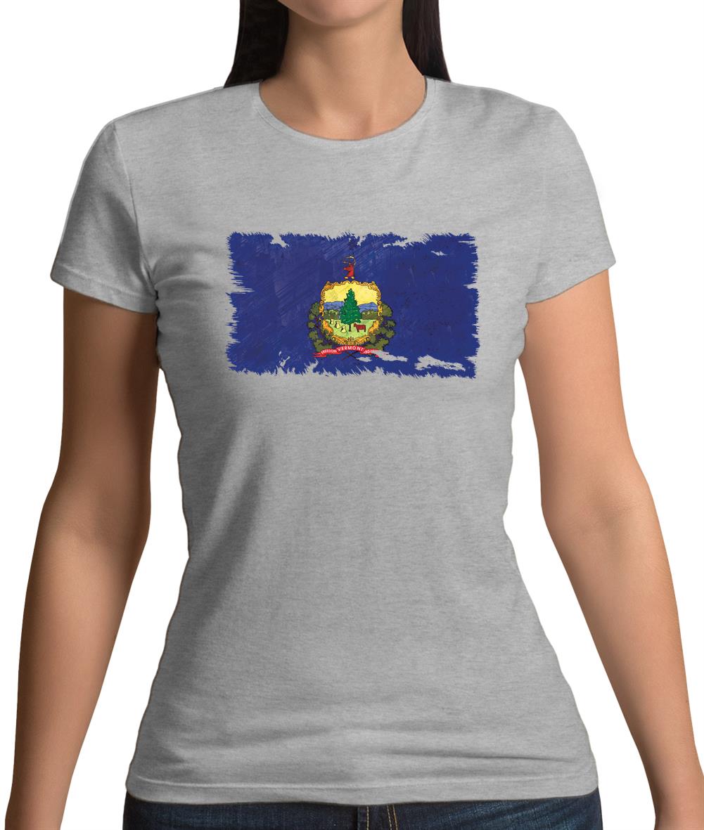Vermont Grunge Style Flag Womens T-Shirt Vermont Grunge Style Flag Womens T-Shirt